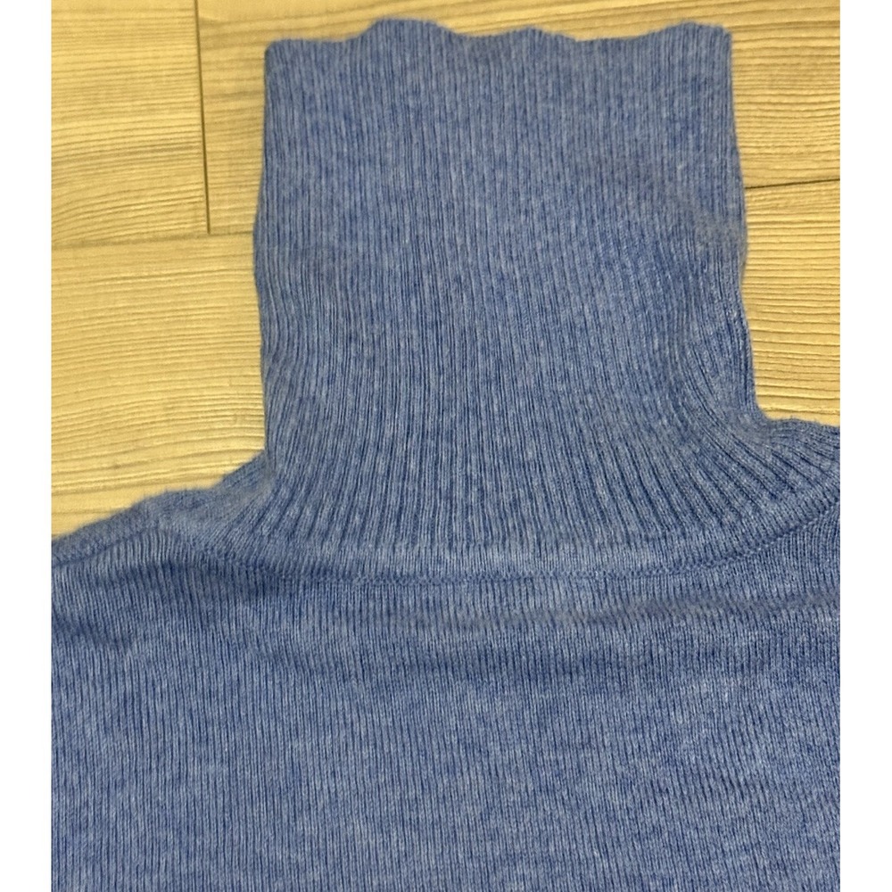 L.L. Bean Women's Turtleneck Sweater Deep Blue 95% Cotton 5% Cashmere Medium - Picture 5 of 13